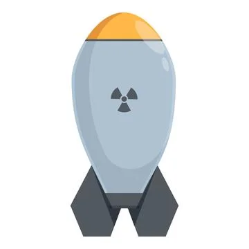 Atomic bomb icon cartoon vector. Combat air reactor Stock Illustration