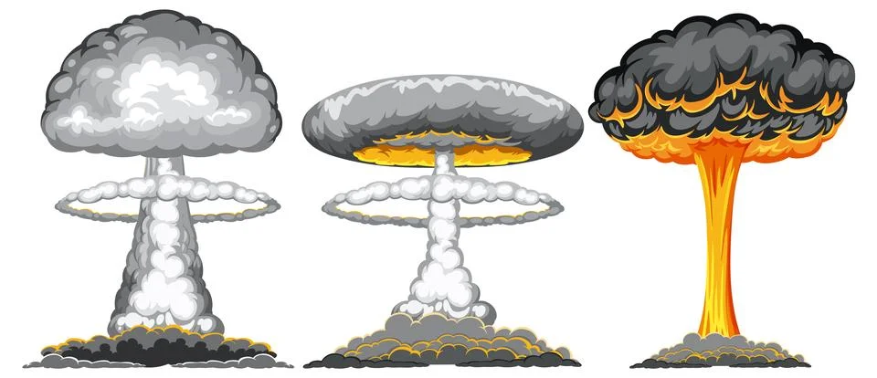 The Atomic Bomb Mushroom Cloud Illustrazione stock