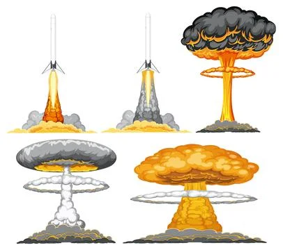 The Atomic Bomb Mushroom Cloud Illustrazione stock