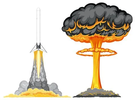 The Atomic Bomb Mushroom Cloud Illustrazione stock