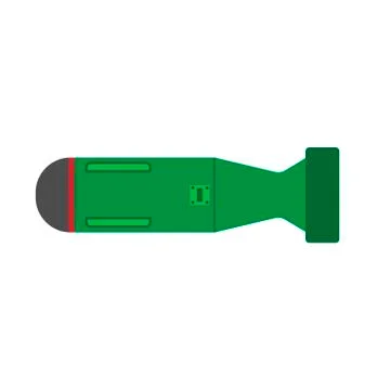 Atomic bomb symbol explosive army sign vector icon. Attack air technology cha Stock Illustration