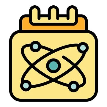 Atomic calendar icon vector flat Stock Illustration