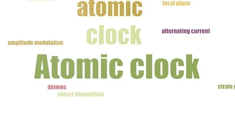 Atomic Clock Tagcloud Animated On White Background Stock Footage 103656744