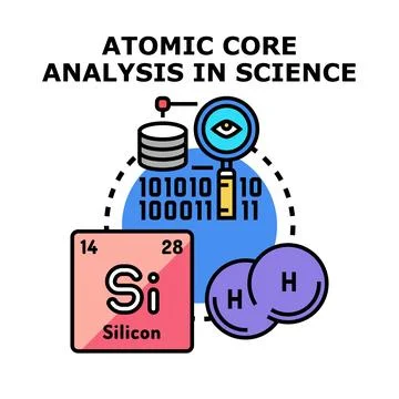 Atomic core analysis in science vector illustration Stock Illustration