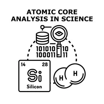 Atomic core analysis in science vector illustration Stock Illustration
