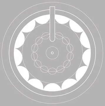 Atomic Core B White Stock Illustration