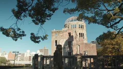 Atomic dome Hiroshima Japan on a clear blue sky day Video stock 123765449