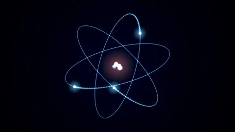 Atomic Electron Orbits Rotating in Looping Motion Background Stock Footage 348301818