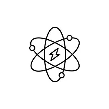 Atomic energy icon. Simple line, outline vector electro power icons for ui and Stock Illustration