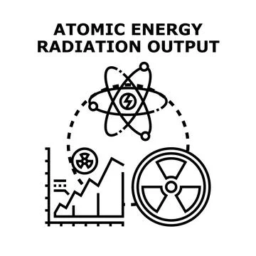 Atomic energy radiation output vector concept illustration Stock Illustration