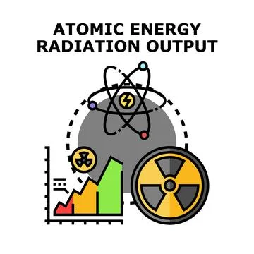 Atomic energy radiation output vector concept illustration Stock Illustration