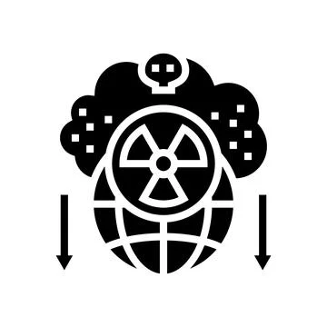 Atomic energy social problem glyph icon vector illustration Stock Illustration