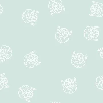 Atomic energy social problem line seamless pattern Stock Illustration