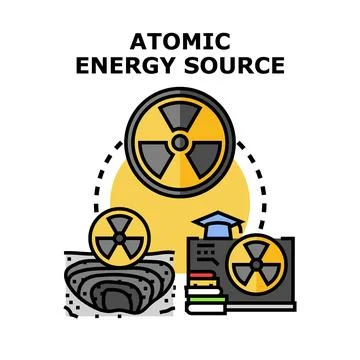 Atomic energy source concept illustrating global power production Stock Illustration