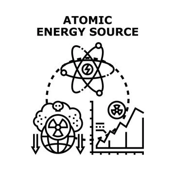 Atomic energy source concept producing power and risk Stock Illustration