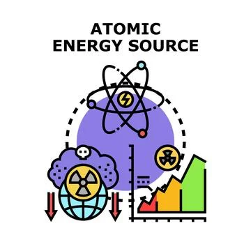 Atomic energy source concept producing power and risk Stock Illustration