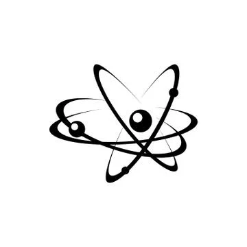 Atomic energy symbol black vector icon Stock Illustration