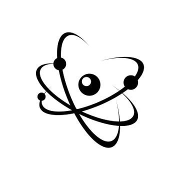 Atomic energy symbol black vector icon Stock Illustration