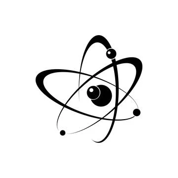 Atomic energy symbol black vector icon Stock Illustration