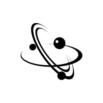 Atomic energy symbol black vector icon Stock Illustration