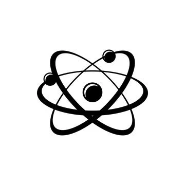 Atomic energy symbol black vector icon Stock Illustration
