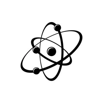 Atomic energy symbol black vector icon Stock Illustration