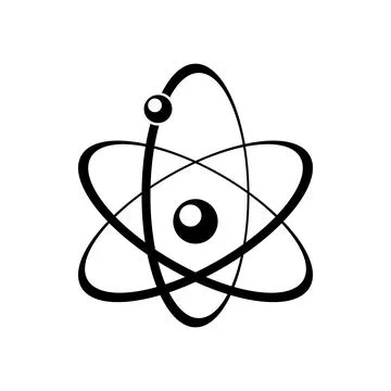 Atomic energy symbol black vector icon Stock Illustration
