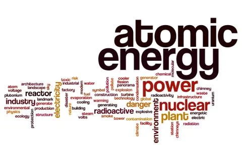 Atomic energy word cloud Stock Illustration