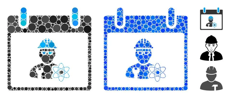 Atomic Engineer Calendar Day Composition Icon of Circle Dots Illustrazione stock