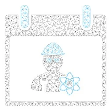 Atomic Engineer Calendar Day Polygonal Frame Vector Mesh Illustration Stock Illustration