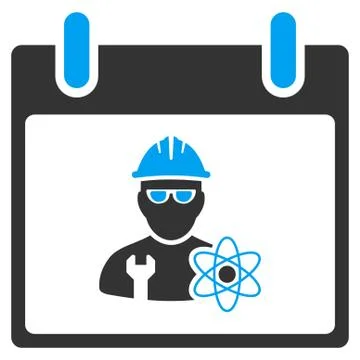 Atomic Engineer Calendar Day Vector Toolbar Icon Stock Illustration