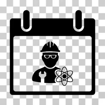 Atomic Engineer Calendar Day Vector Icon Stock Illustration