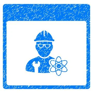 Atomic Engineer Calendar Page Grainy Texture Icon 스톡 일러스트