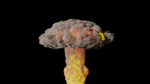 Atomic Explosion + Alpha V2. CG. HD. Stock Footage