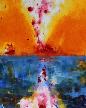 Atomic explosion and sea Stock Illustration