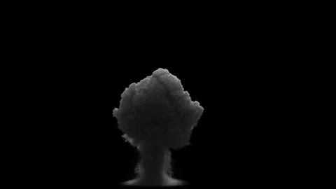 An atomic explosion on a black background, an imitation of a mushroom explosi Stock-Footage 274793162