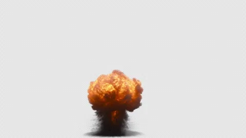 An atomic explosion on a black background, an imitation of a mushroom explosi Stock-Footage 274793326