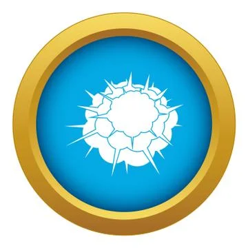 Atomic explosion icon blue vector isolated Stock Illustration