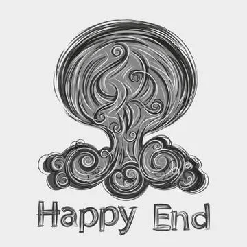 Atomic explosion logo Ilustración de archivo