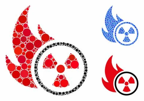Atomic Fire Composition Icon of Spheric Items Illustrazione stock