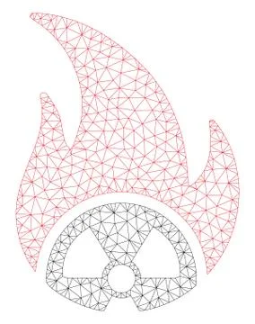 Atomic Fire Polygonal Frame Vector Mesh Illustration Illustrazione stock
