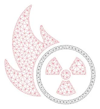 Atomic Fire Polygonal Frame Vector Mesh Illustration Stock Illustration