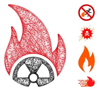 Atomic Fire Web Vector Mesh Illustration Illustrazione stock