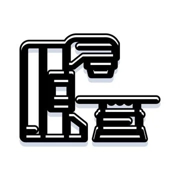 Atomic force microscope measuring material properties icon Illustration
