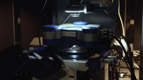 Atomic Force Microscope in Optical Laboratory Stock Footage 141386842