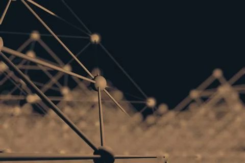 Atomic Grid 3D Render Stock Illustration