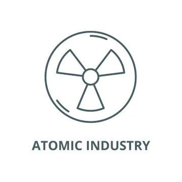 Atomic industry vector line icon, linear concept, outline sign, symbol Stock Illustration