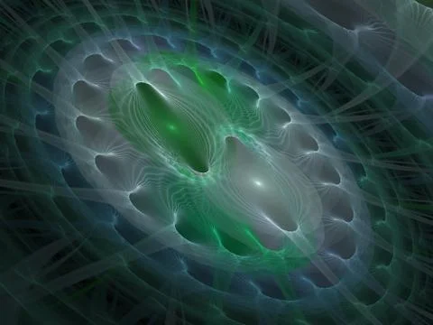 Atomic interaction. Abstract representation. Image molecules and atoms Illustrazione stock