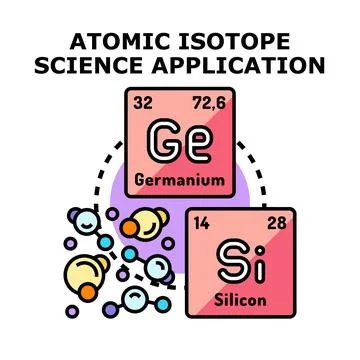 Atomic isotope science application concept Stock Illustration