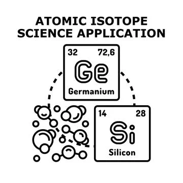 Atomic isotope science application concept Stock Illustration